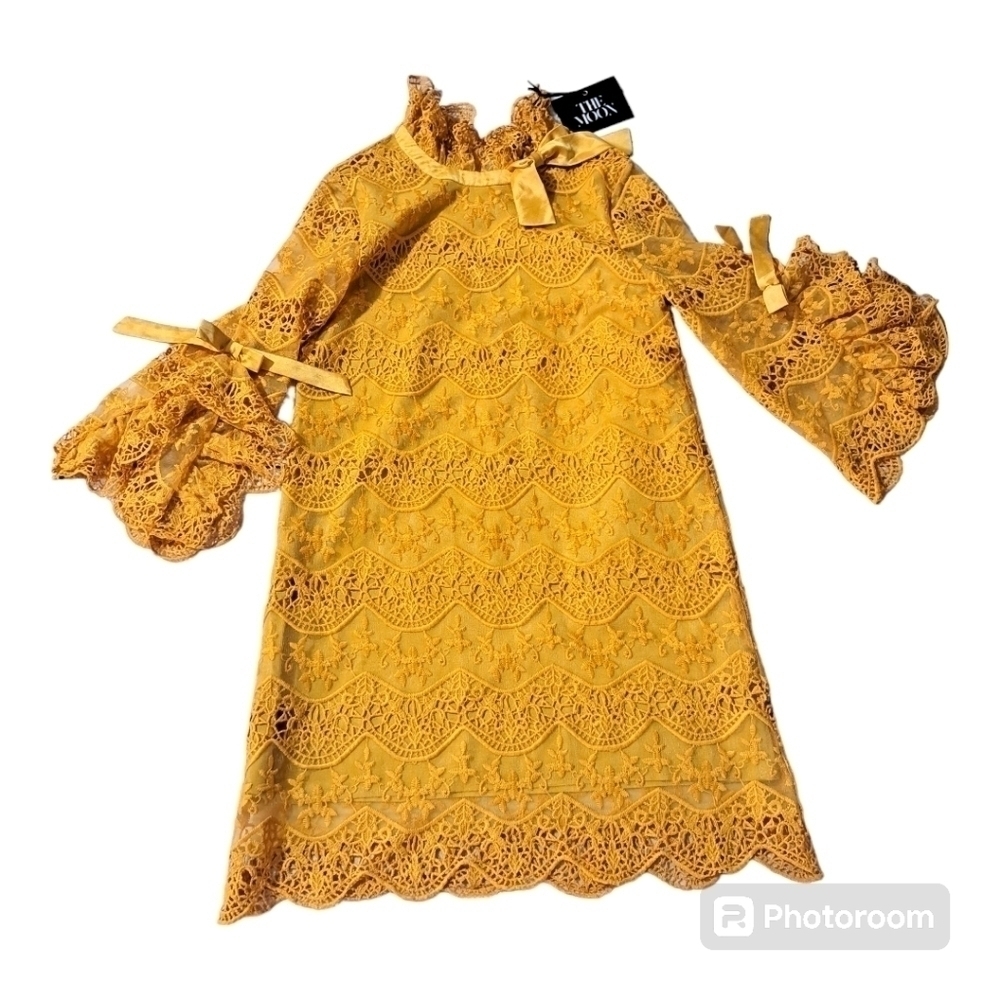 The Moon Mustard Yellow Midi Dress Regencycore Bridgerton